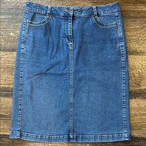 Christopher & Banks Classic Blue Denim Pencil Skirt